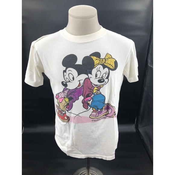 Vintage Disney Mickey &‎ Minnie Mouse Graphic T-Shirt Cartoon Tee - Picture 1 of 12